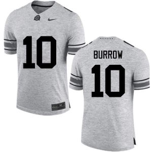 NCAA Ohio State Buckeyes Men's #10 Joe Burrow Gray Nike Football College Jersey UDO6445SI